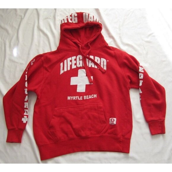 Women's Lifeguard Myrtle Beach Pullover Sweatshirt Hoodie Sz S (WB314) - Picture 1 of 8